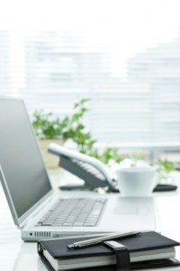 white laptop